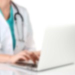 female doctor laptop