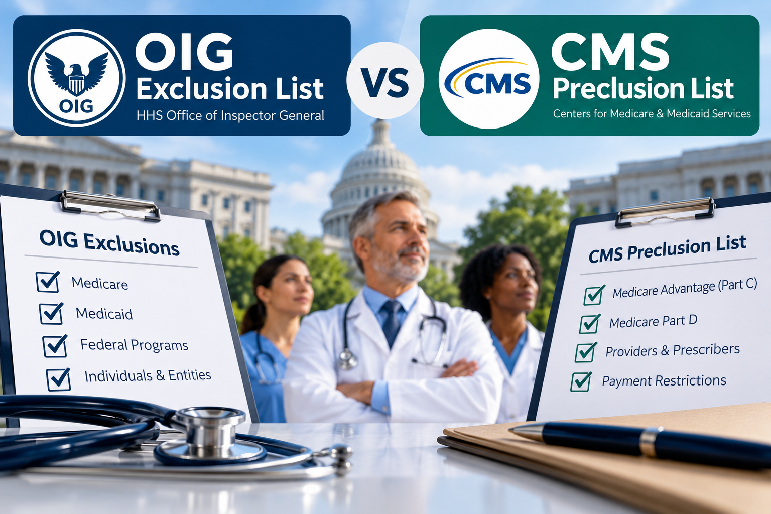 OIG Exclusion List vs. CMS Preclusion List
